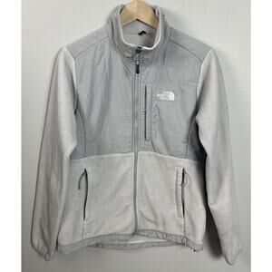 The North Face Polartec Light Grey Fleece Jacket Size Medium Polyester W…